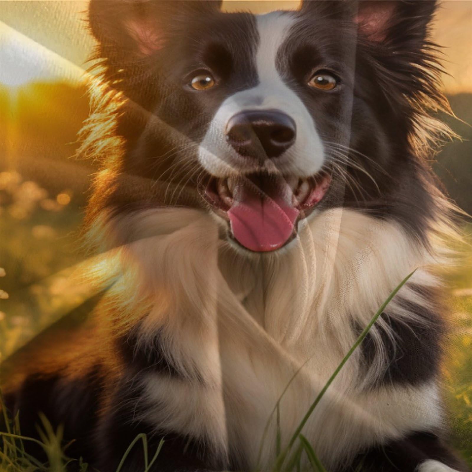 Perro Border Collie Funda Nórdica Funda De Edredón para Dormitorio Impresión 3D DigitalAnimales Pet Juego De Cama con Cremallera Microfibra Y Funda De Almohada 3 Piezas Super King（260x220cm）