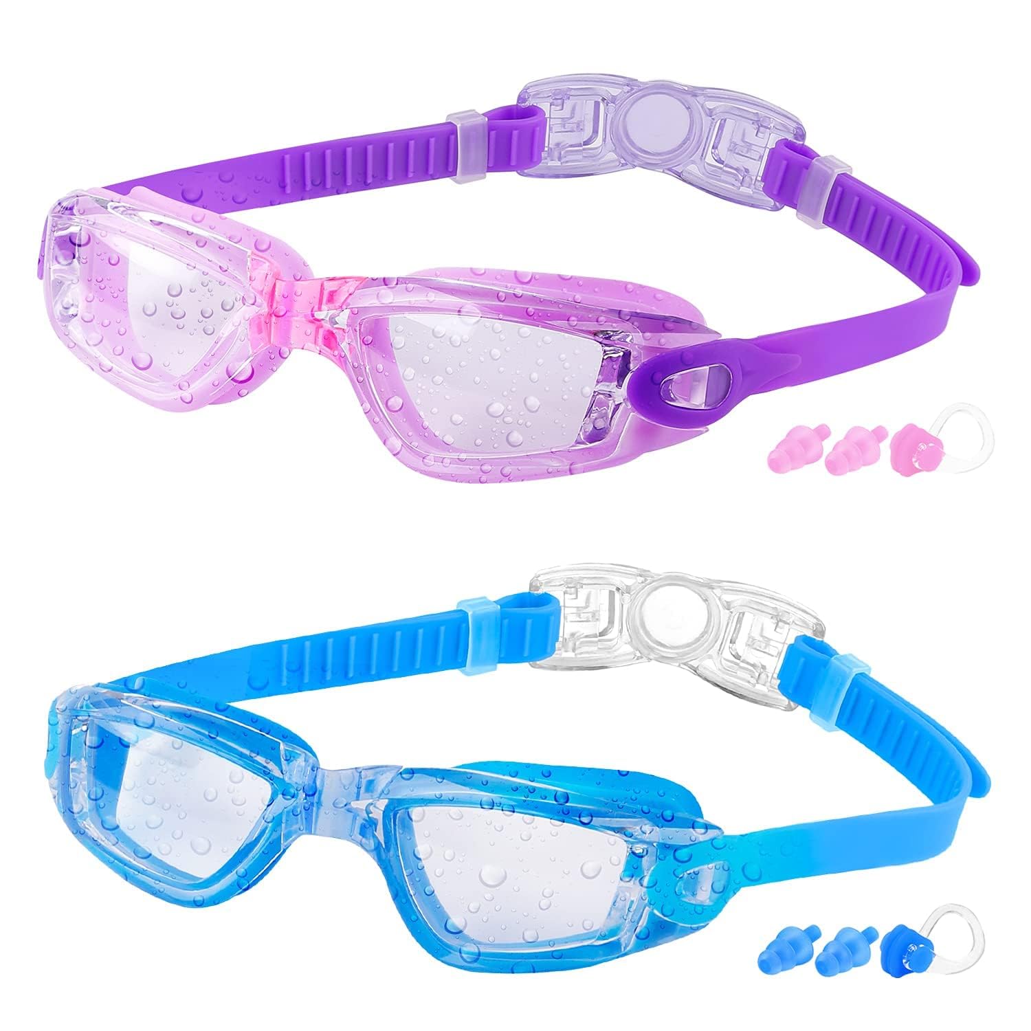 COOLOO Schwimmbrille Kinder, 2 Stück Schwimmbrille für Kinder Kind Jungen Mädchen Junior 3-15 Jahre,Anti-Fog,Kein Auslaufen