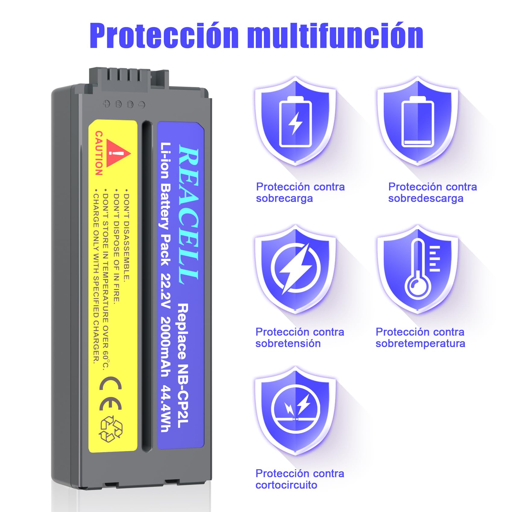 Batería NB-CP2L 2000 mAh para Canon NB-CP1L CP2L Compatible con Canon Selphy Impresoras Fotográficas CP1500 CP1300 CP900 CP910 CP800 CP200 CP1300.