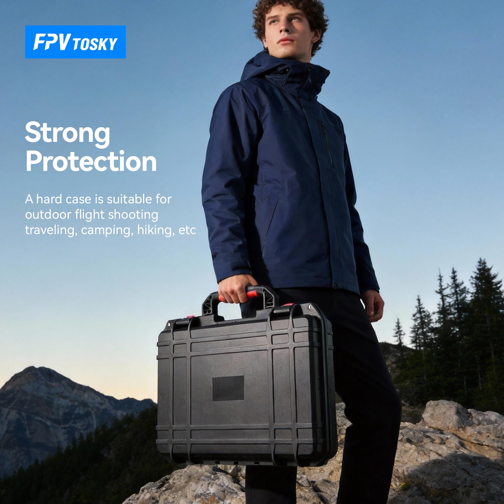 FPVtosky Funda rígida para DJI Avata 2 Drone/Fly Smart Combo (para DJI Goggles N3, solo funda), funda de transporte impermeable para RC Motion 3, control remoto FPV 3 y accesorios de batería
