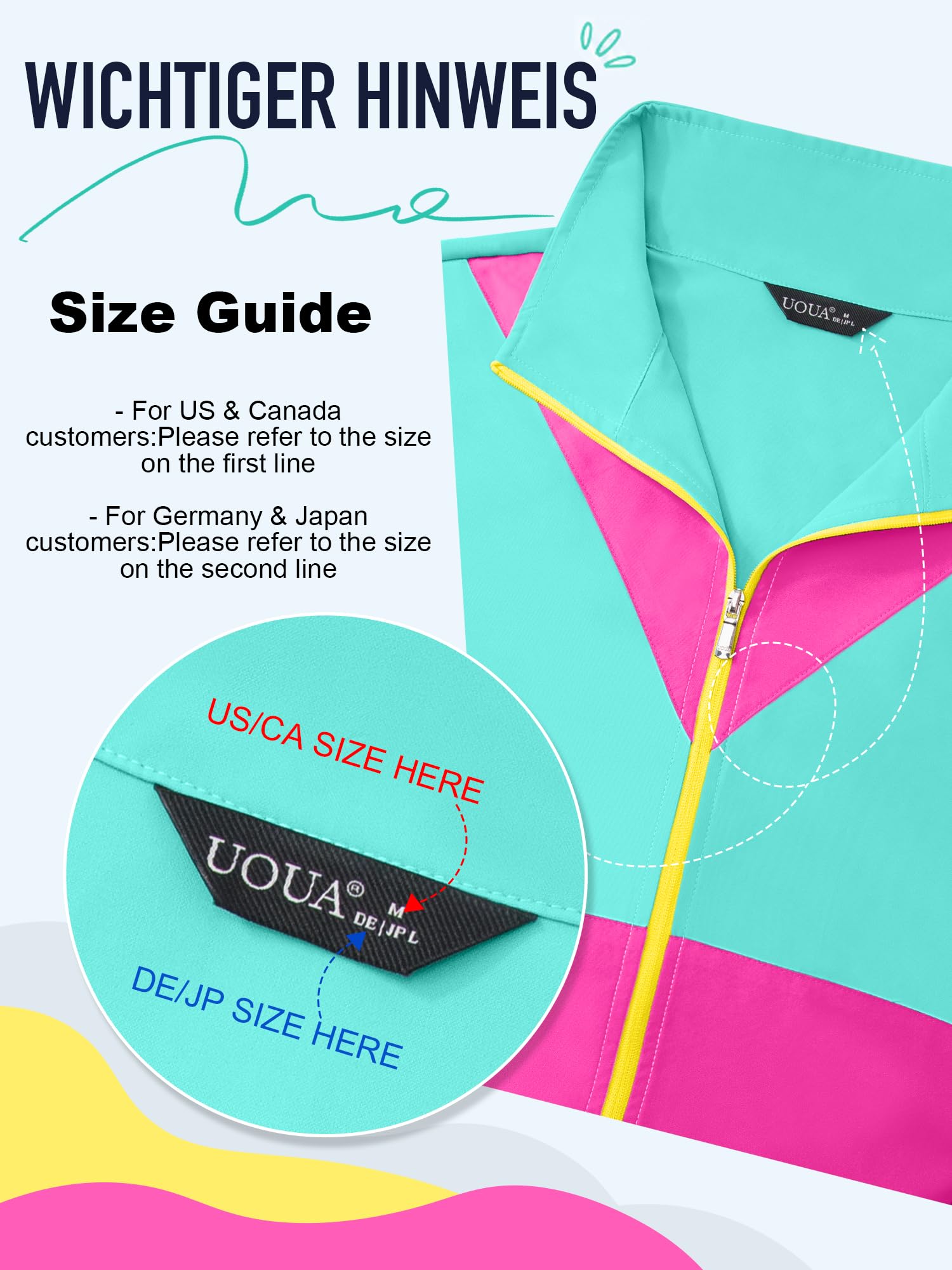 UOUA 80er Jahre Outfit für Damen 90er Jahre Party Kostüm 2 Stück Trainingsanzug Kurzarm Windbreaker Jacke und Shorts Sets