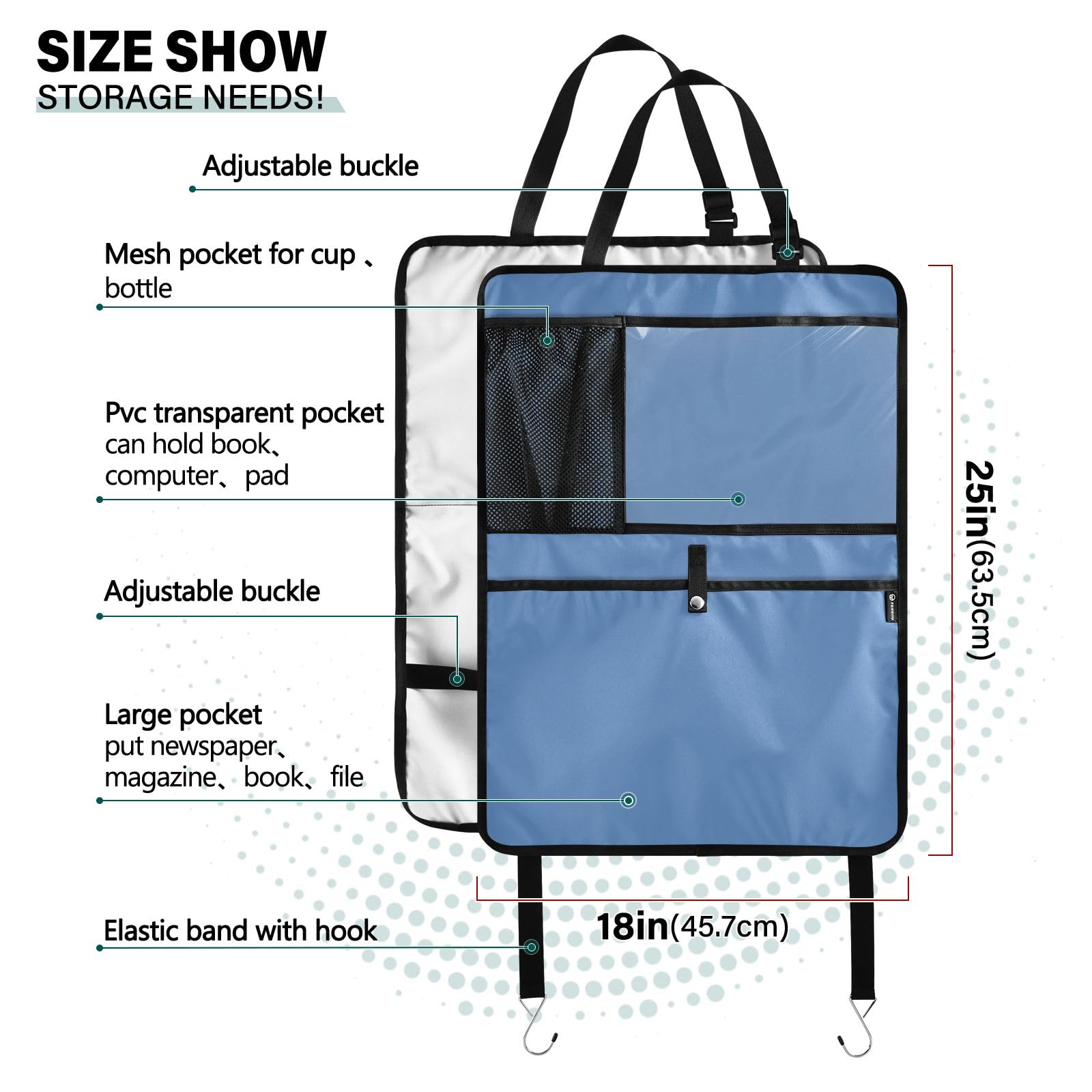 Plastic Seat Organizer For Back Seat Storage Stock Illustration