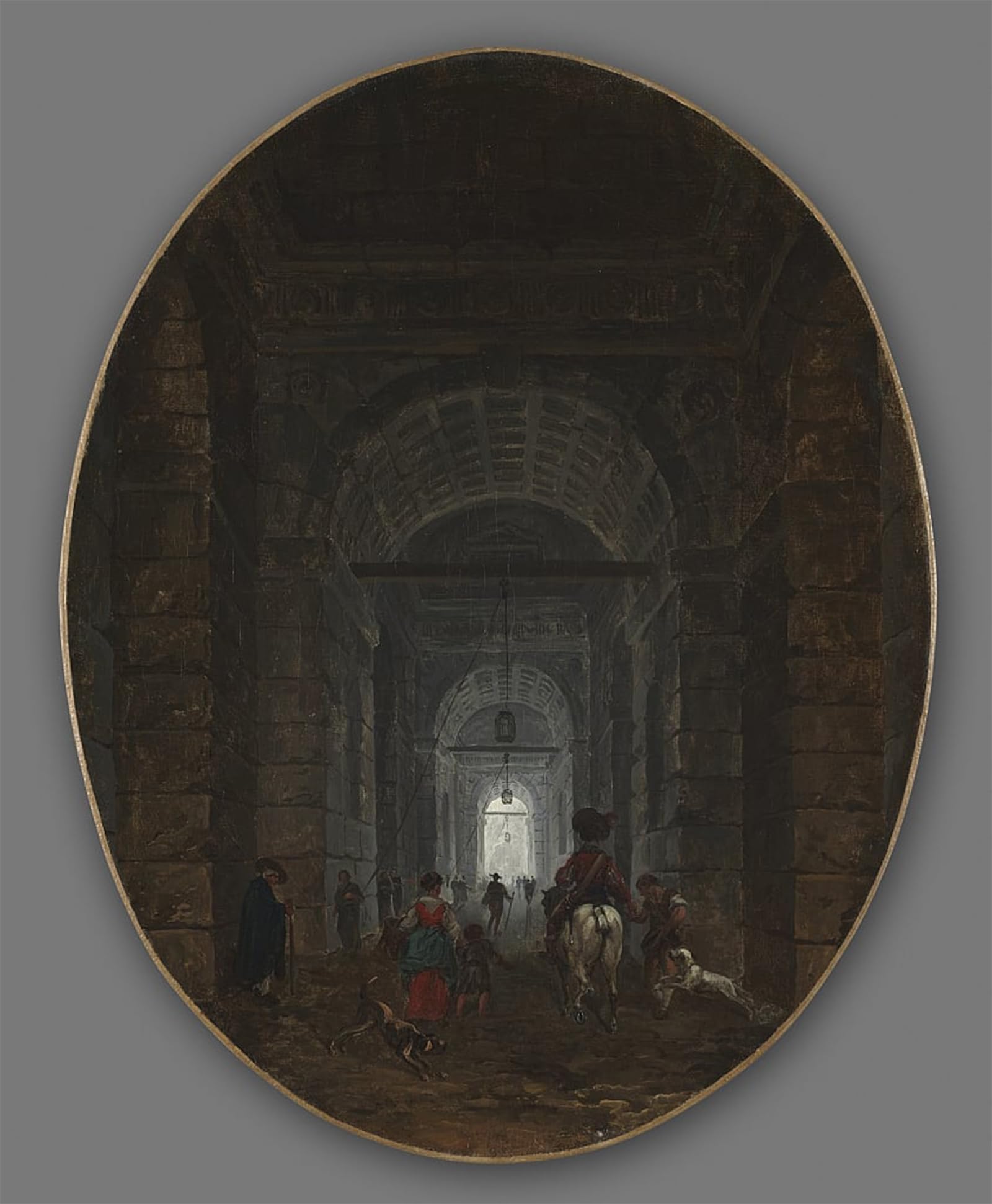 SERENDIPITP Aesthetic Poster Photo Wall Print Retro Picture the Grotto of Posillipo by Hubert Robert Modern Wall Artwork for Home Decor 60x90cm