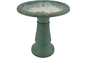 Arcadia Garden Products Bird Bath Top Only Fiberclay, Green, 19.5" x 11.5" x 20.5"