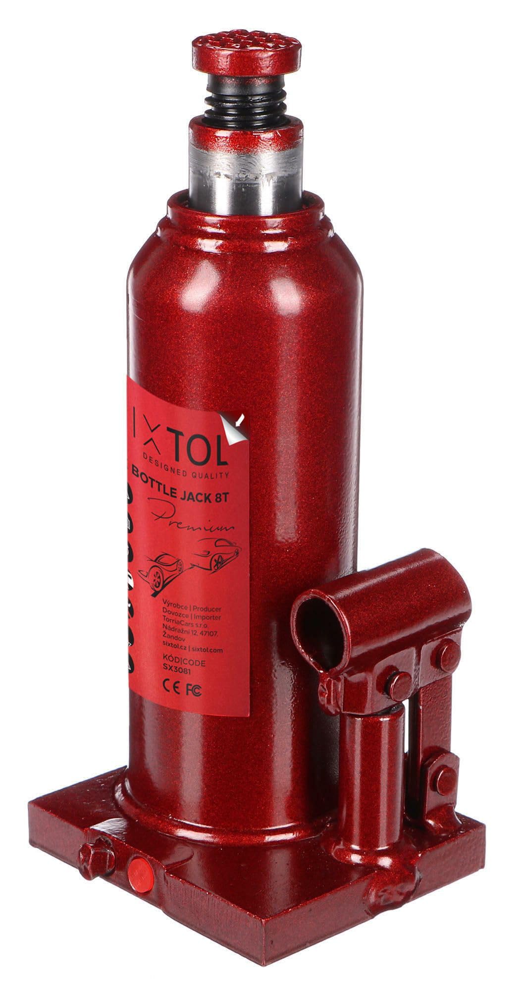 SX Bottle Jack Premium 8T | Cric hydraulique Bouteille | Capacité 8 tonnes | Construction soudée Professionnelle