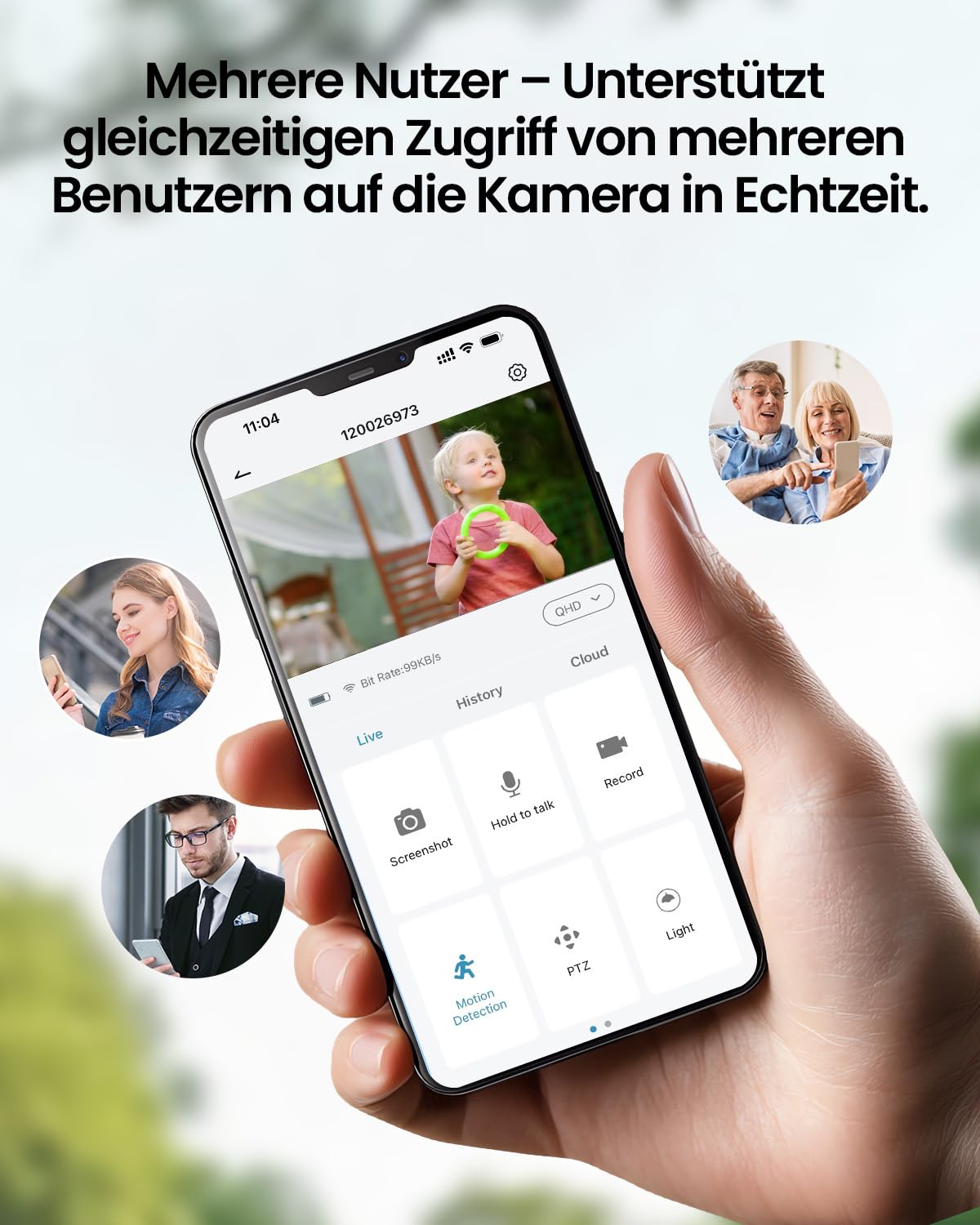 CZEview 2K Überwachungskamera Aussen Akku, Magnetische Montage, 300° Horizontaler PTZ,Bewegungserkennung, WLAN Kabellose Überwachungskamera außen/innen, 2.4G, 2-Wege Audio, Farbige Nachtsicht, IP65