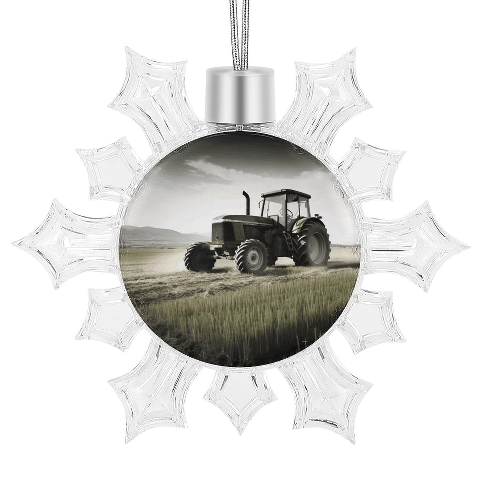 Tractor Agriculture Tranquil Snowflake Ornaments Cute Snowflake Pendant Exquisite Christmas Tree Ornaments for Christmas Weddings New Year Birthday Holiday Celebration
