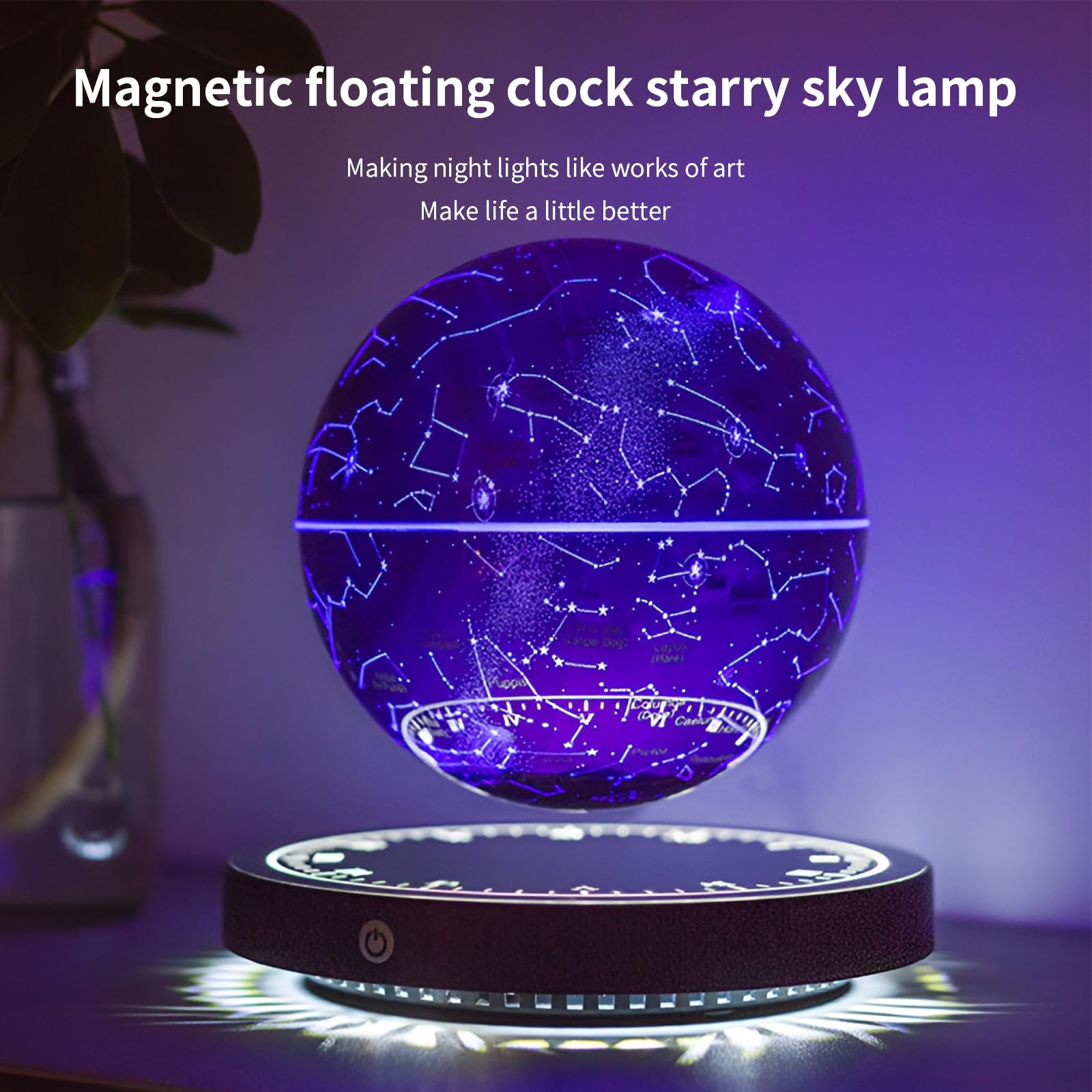 Syfunlv Lámpara de luna flotante, 10 degradados de color ajustable, lámpara de noche, flotando y girando, para casa, oficina, escritorio, dormitorio, lámparas únicas (estilo 2)