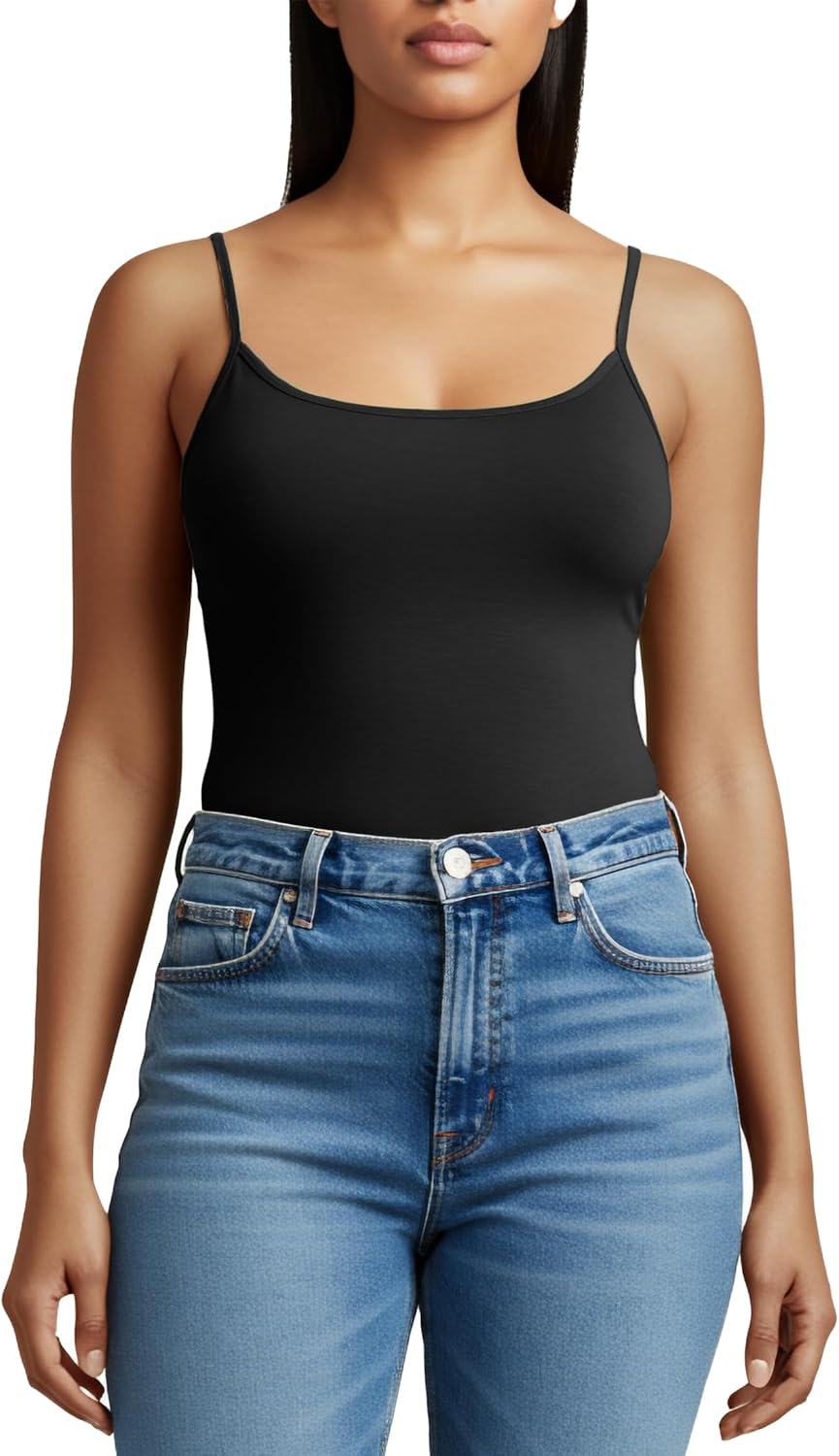 Emmalise Women's Camisole Built in Bra Wireless Fabric Support Short Cami - Image 5