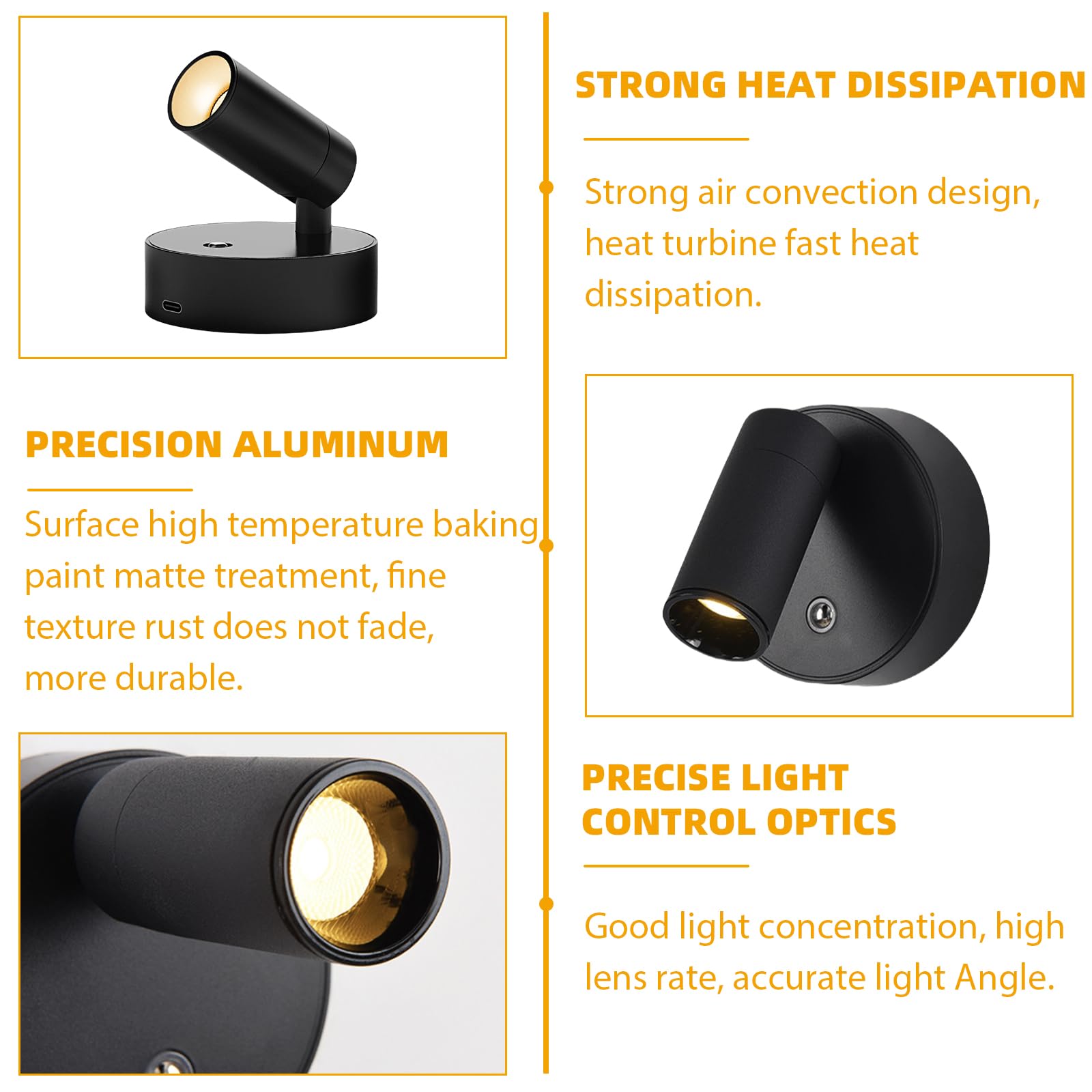 Foco LED con mando a distancia, lámpara de pared recargable USB, 3 temperaturas de color, regulable, inalámbrica, temporización, para plantas artísticas
