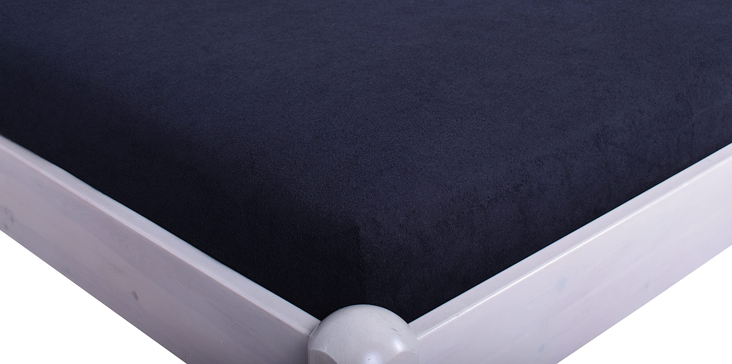 EllaTex FROTTEE Topper Spannbettlaken 180x200-200x200 Cm, In Farbe: Schwarz