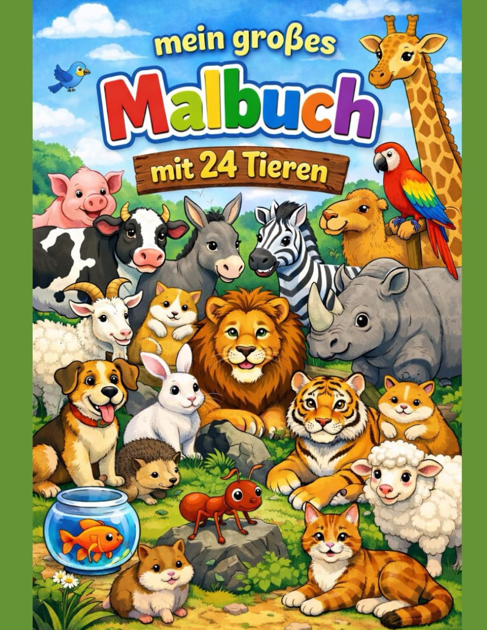 Mein großes Malbuch mit 24 Tieren