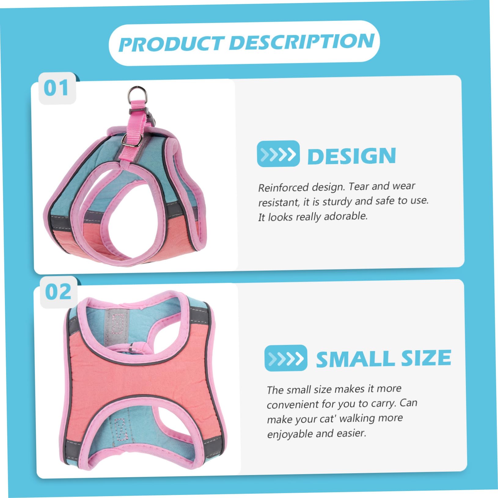INOOMP 4 Ensembles De Harnais pour Animaux De Compagnie Harnais De Traction pour Chat Et Laisse pour Chaton Doux pour Chaton Réglable pour Chat Laisses