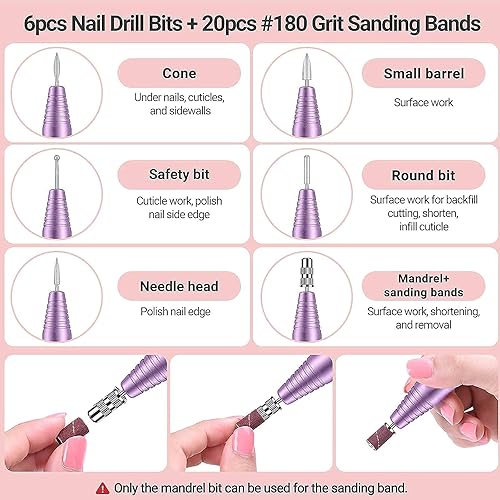 Miniatura 4 de MelodySusie Kit de uñas acrílicas con todo taladro eléctrico portátil lámpara de uñas LED UV de 48 W decoración de arte de uñas 3D kit de lima