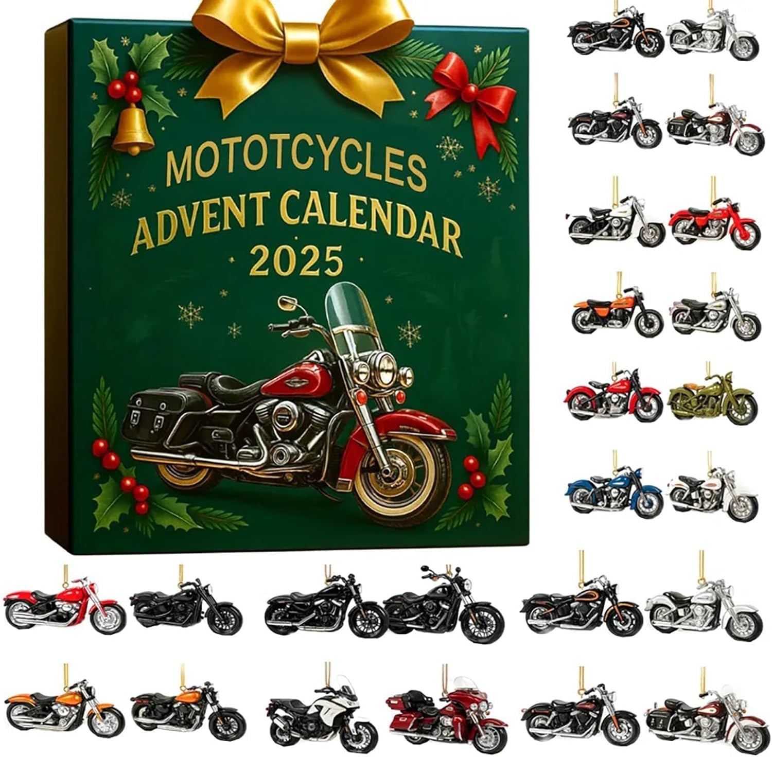 Calendario de Adviento de carreras 2025 y 2025, calendario de Adviento de Navidad para niños con muñeca y figuras, caja de cuenta regresiva de 24 días de Halloween con mini adornos y dijes colgantes — view 3
