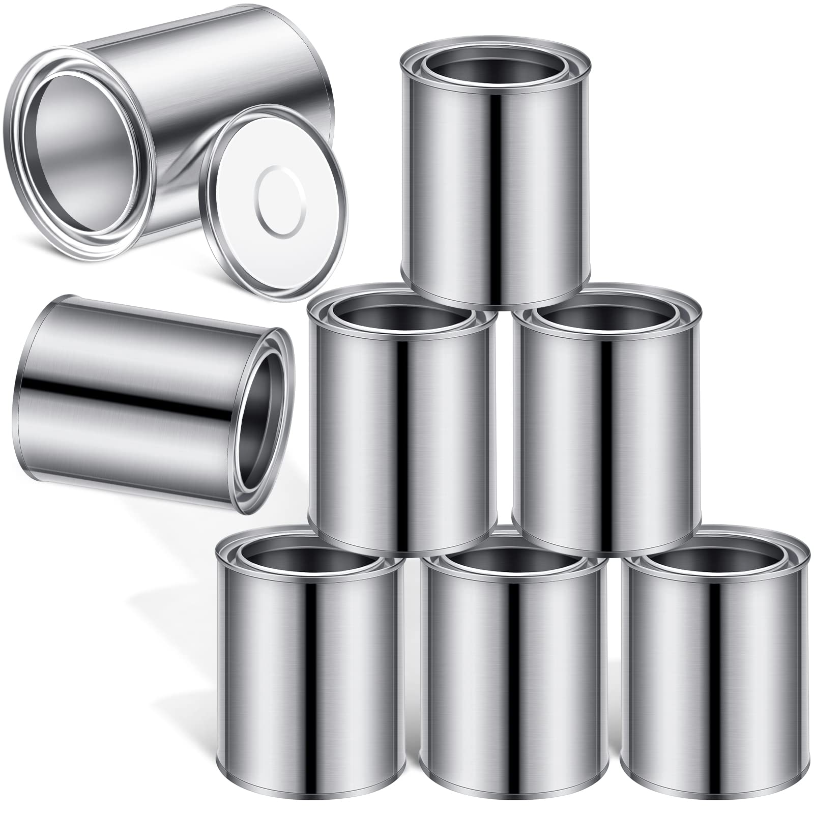 Empty Metal Paint Cans with Lids Paint Storage Containers Tiny Empty Unlined Pint Pails(8 Pack,1 Pint)