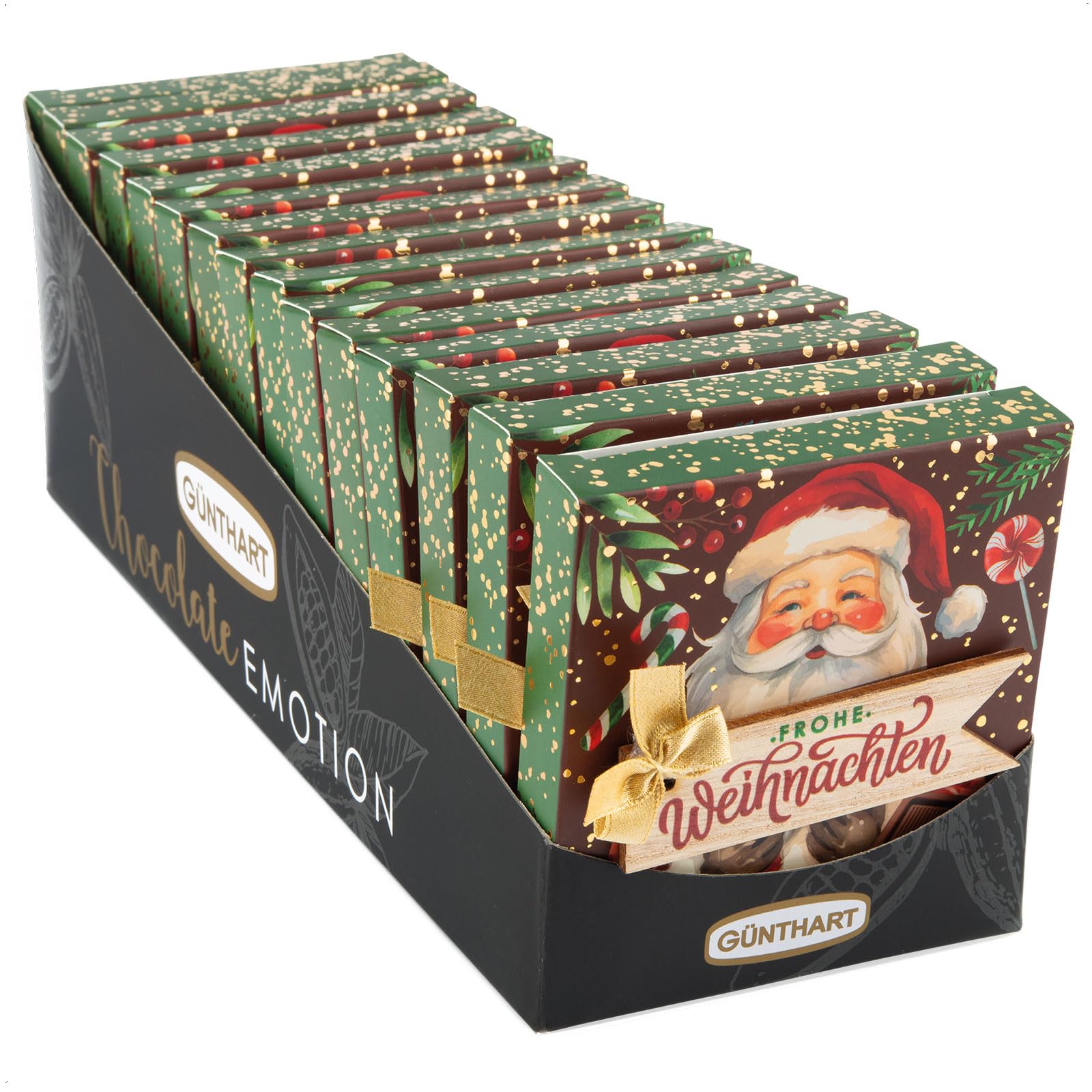 Günthart 30 Stück Pralinenpräsent mit Weihnachtsmotiven und feinen Carre-Pralinen, 1er Pack (1140 gr)