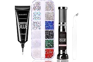 Makartt Rhinestone Glue & Gems Kit for Nail Art, Nail Rhinestone Super...