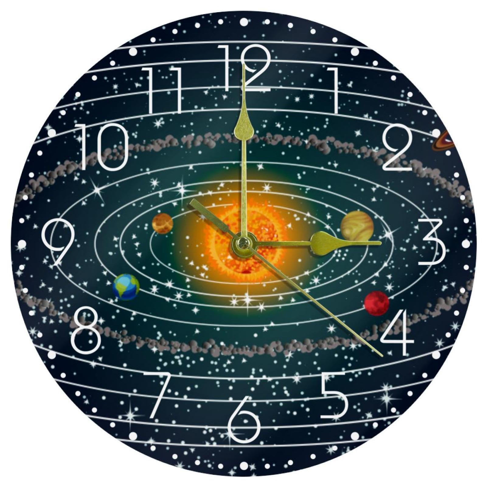 Horloge murale ronde sans tic-tac chambre à coucher sommeil paisible 25cm