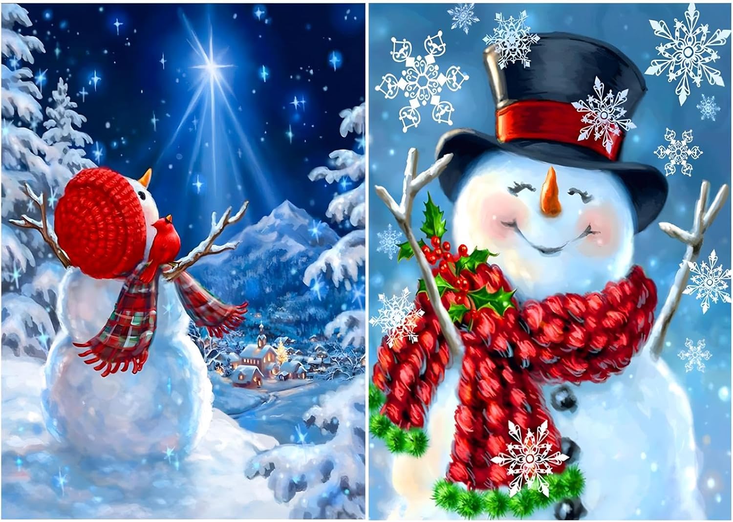 JOINAP Christmas Diamond Art Painting Kits Snowman Round