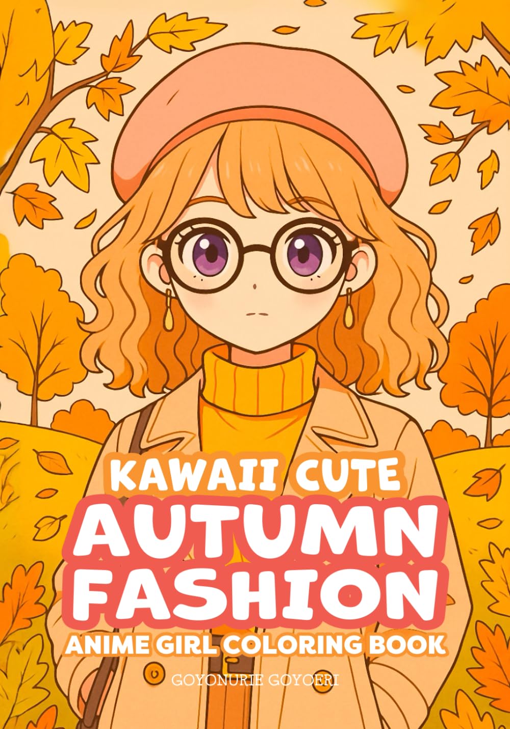 Kawaii Cute Autumn Fashion Anime Girl Coloring Book: Minimalist Manga Japanese Art Activity Book for Kids Teens Adults