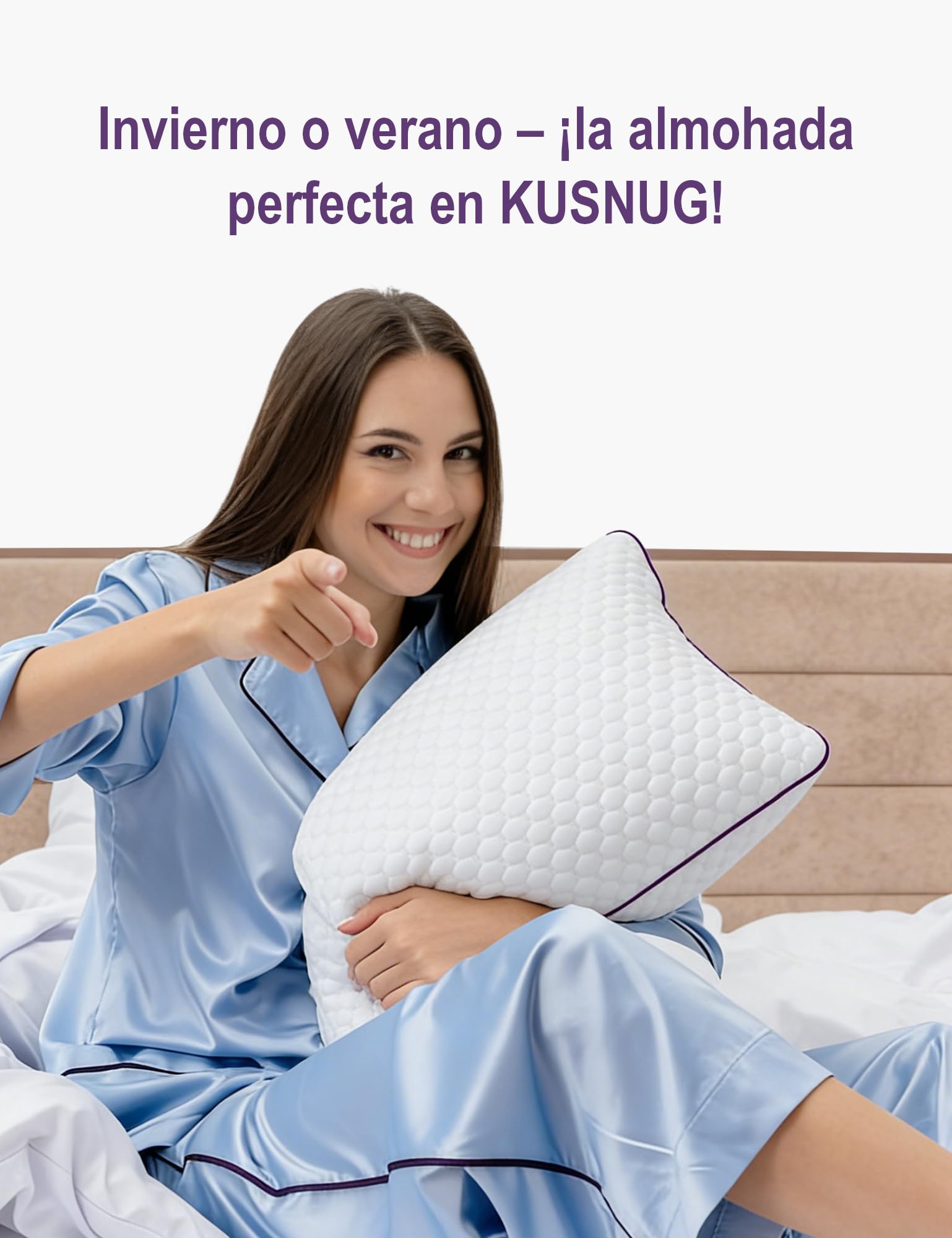 Almohada 50 × 70 cm 1 Unidad – Almohada Ergonómica para Dormir de Espuma Viscoelástica, Altura Ajustable con Cremallera, Uso Durante Todo el Año | Ergonómico ajustable en altura con cierre de cremallera, uso durante todo el año