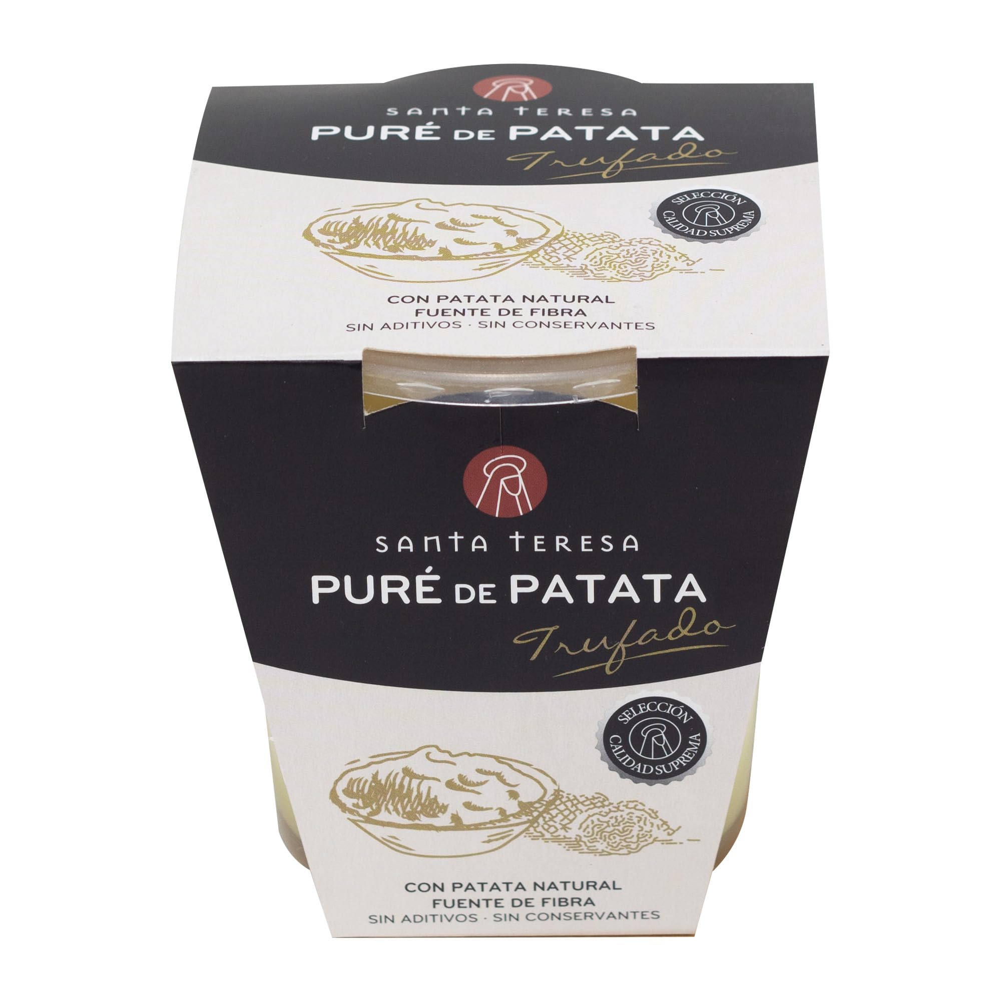 Santa Teresa - Puré de Patata Trufado con Aceite de Oliva Virgen Extra. Textura y sabor a auténtica patata. Plato 100% terminado, calentar y listo para consumir. 465g