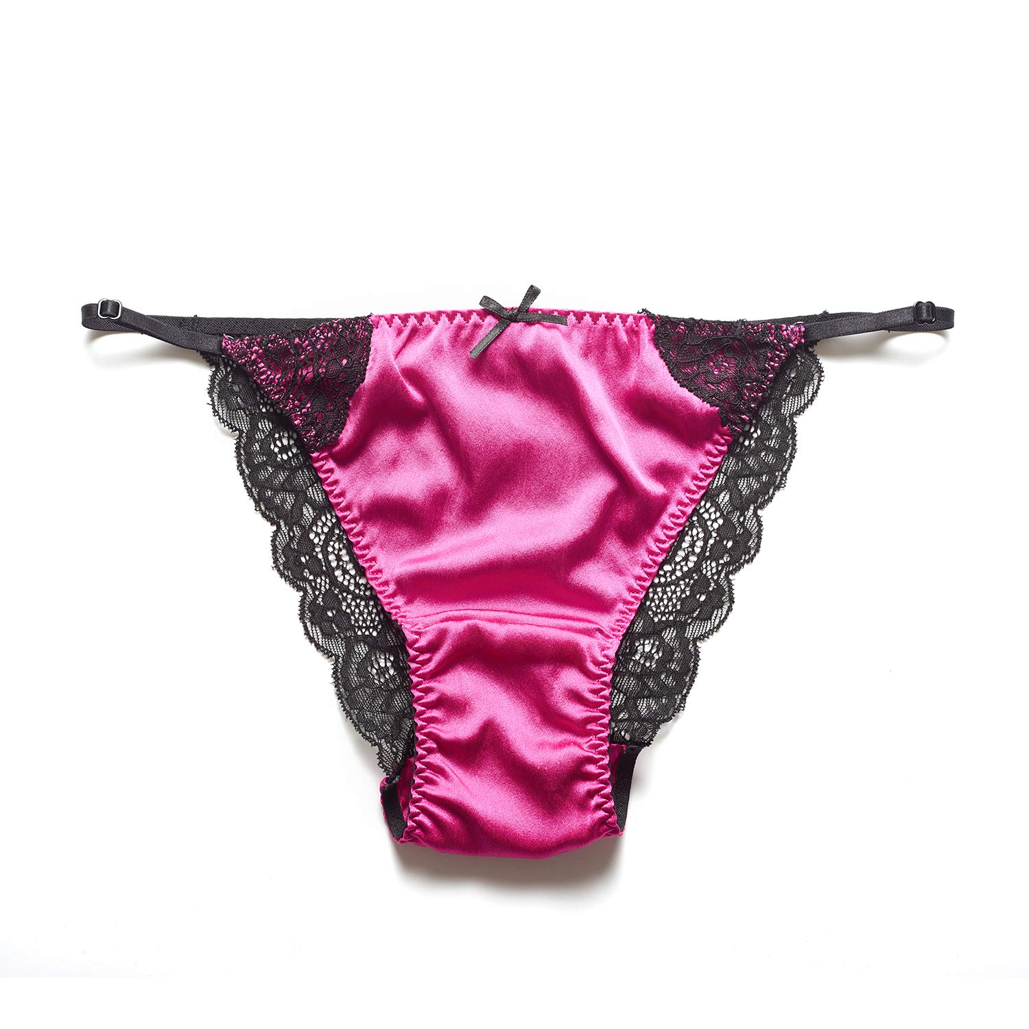 SilRiver Womens Silk String Bikini Satin Panties for Women Underwear Shiny Tanga Briefs Rose Violet