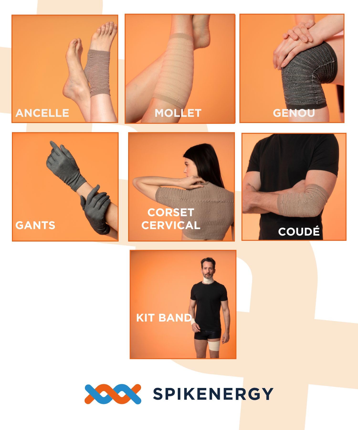 Spikenergy Ceinture Lombaire Femme Homme èlectromagnétothérapie - h28 cm Support Lombaire, Mal au Dos, Dispositif Médical Déductible - Made in Italy