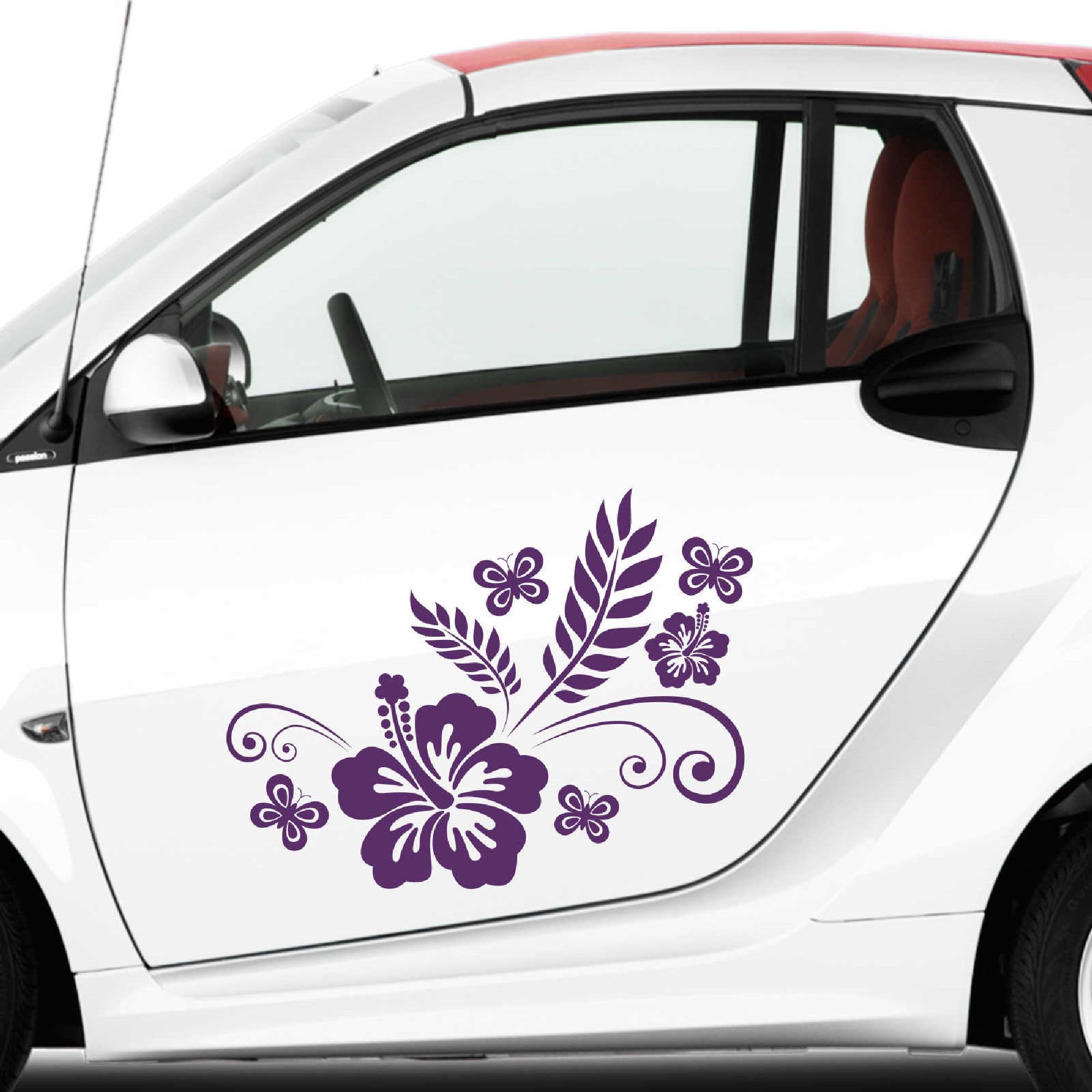 A109 - Set di adesivi per auto, motivo traliccio LUNA, 2 pezzi, 80 cm x 60 cm, colore: Viola (49 colori/5 g.)