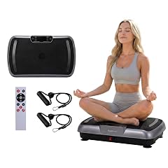 Vibration Plate Exercise Machine Vibrating Plate for Lymphatic Drainage Weight Loss Full Body Shake Plate with Resistance Bands