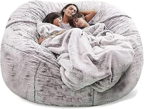 Puf de 7 pies, funda de sofá para silla, lavable de tela de felpa suave de alta calidad, puf para juegos, tumbona gruesa y perezosa, juguetes