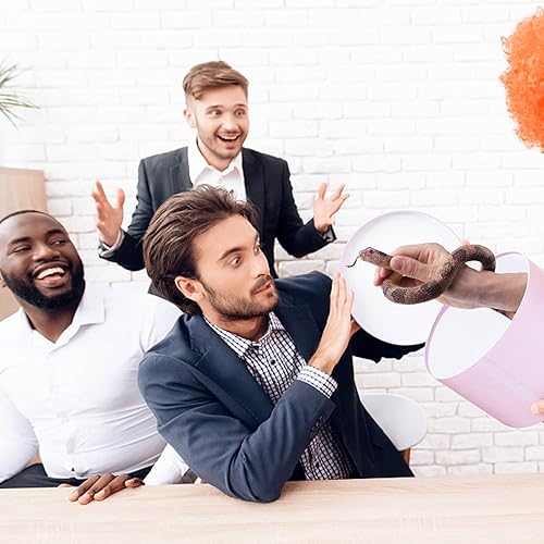 Miniatura 4 de SIENON Juguete realista de serpiente falsa de goma suave, figura de serpiente de jardín, pájaros y ardillas, 2 figuras de juguete de serpiente de