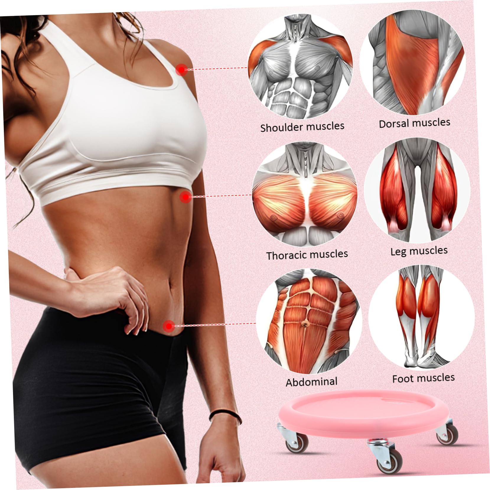 KOMBIUDA Ruota Addominale Fitness Attrezzo Per Esercizi Addominali Con Tappetino Addominale Per Allenamento A Casa Multidirezionale E Sicuro