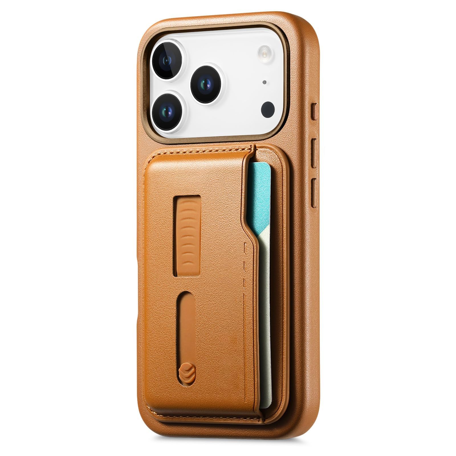 Etui na iPhone 17 Pro Max/17 Pro/Air/17, etui portfelowe z przegródkami na karty, etui na nadgarstek, magnetyczna, odporna na wstrząsy powłoka (pomarańczowy, 17 Air)