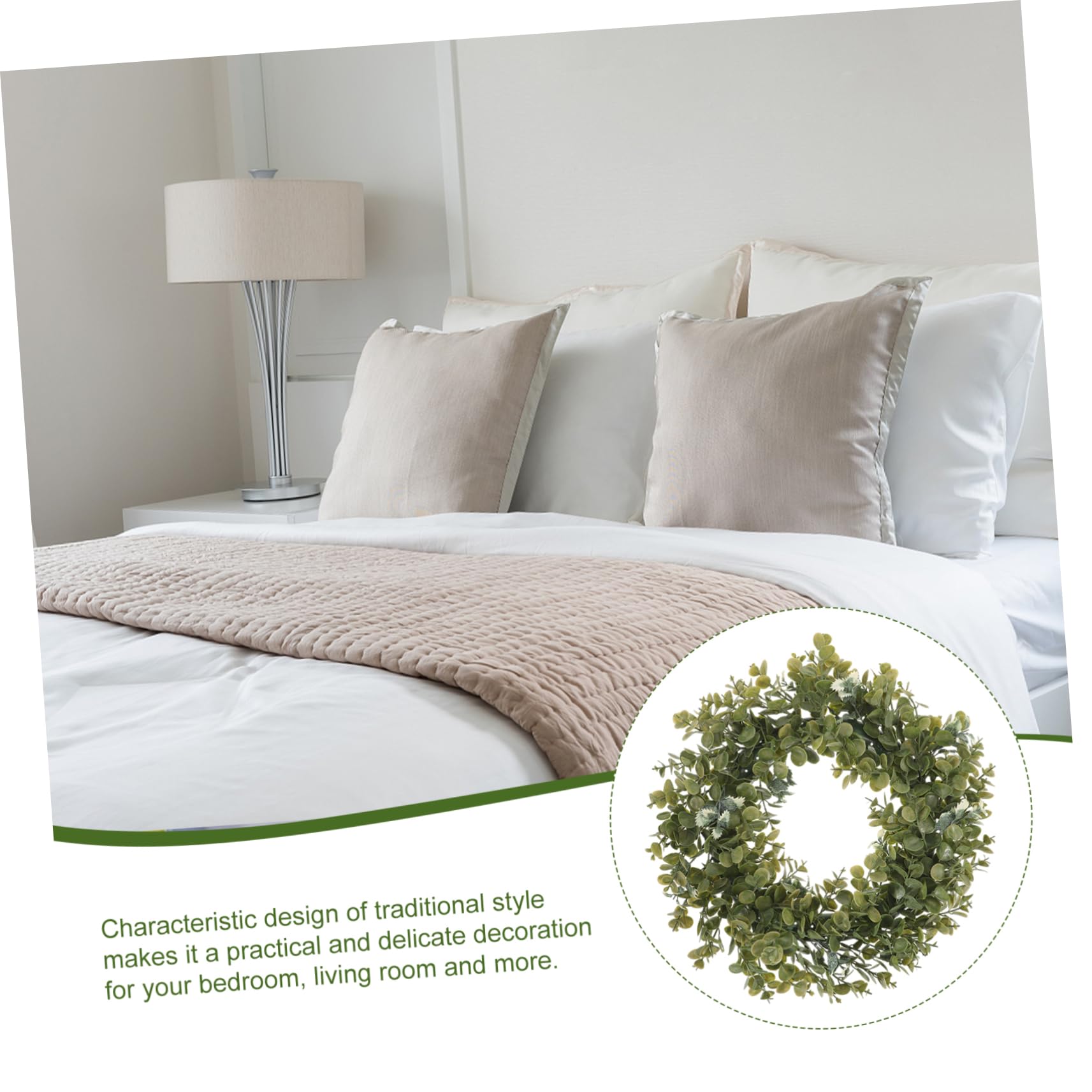 1stück Eukalyptus-wandkranz Aus Kunstmaterial Für Hochzeiten Türdekoration Und Festliche Anlässe Grüner Pflanzenkranz Dekorative Haushaltsgirlande