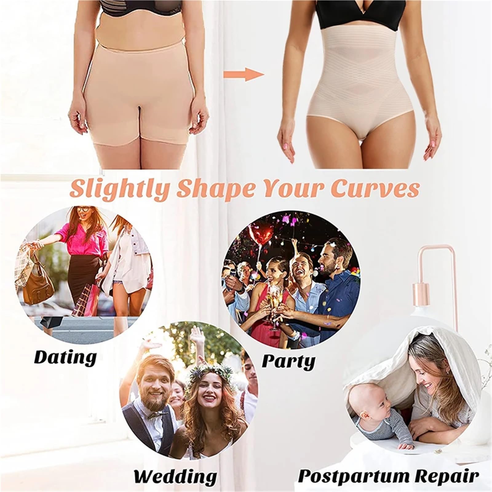 Guaina Contenitiva Donna 1 Pezzo di Corsetto Dimagrante for la Vita, Sollevatore di Glutei, Intimo Modellante, Corsetto Modellante for la Pancia, for Perdere Peso, Mutandine a Vita Alta