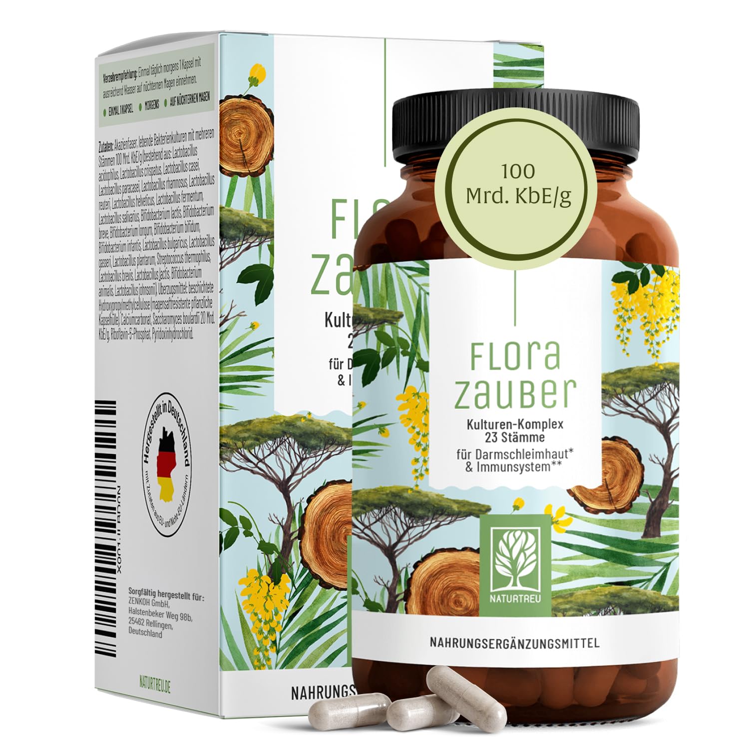 NATURTREU® Kulturen Komplex magensaftresistent & vegan - 23 Bakterienstämme 60 Kapseln