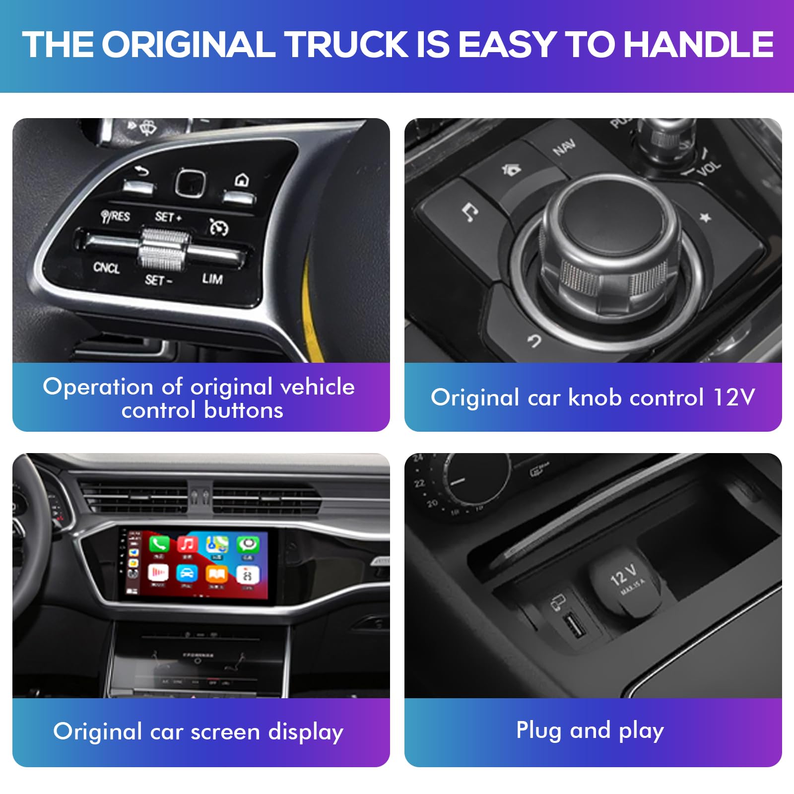 Adapter bezprzewodowy CarPlay 2 w 1 - USB-A/C Mini Android Auto dla iOS 12+ i samochodów z kablem CarPlay, Plug and Play
