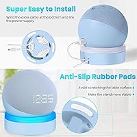 Vista 5 de Soporte de mesa para Echo Dot 5ª generación, soporte de escritorio para Echo Dot 4ª/5ª generación, soporte base con guía de luz, accesorios