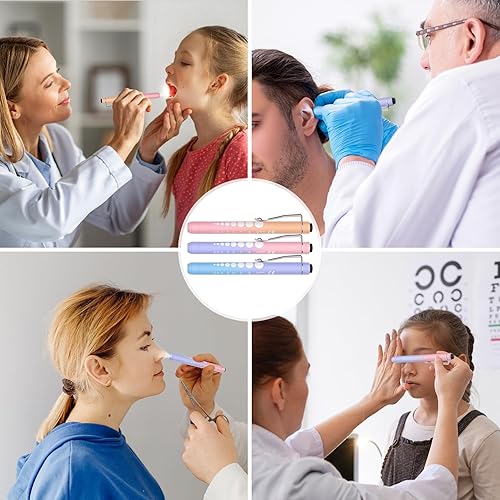 Miniatura 11 de RISEMART Paquete de 3 lámparas para enfermeras, luz médica para enfermeras, con medidor de pupila y regla, luz blanca LED para enfermería