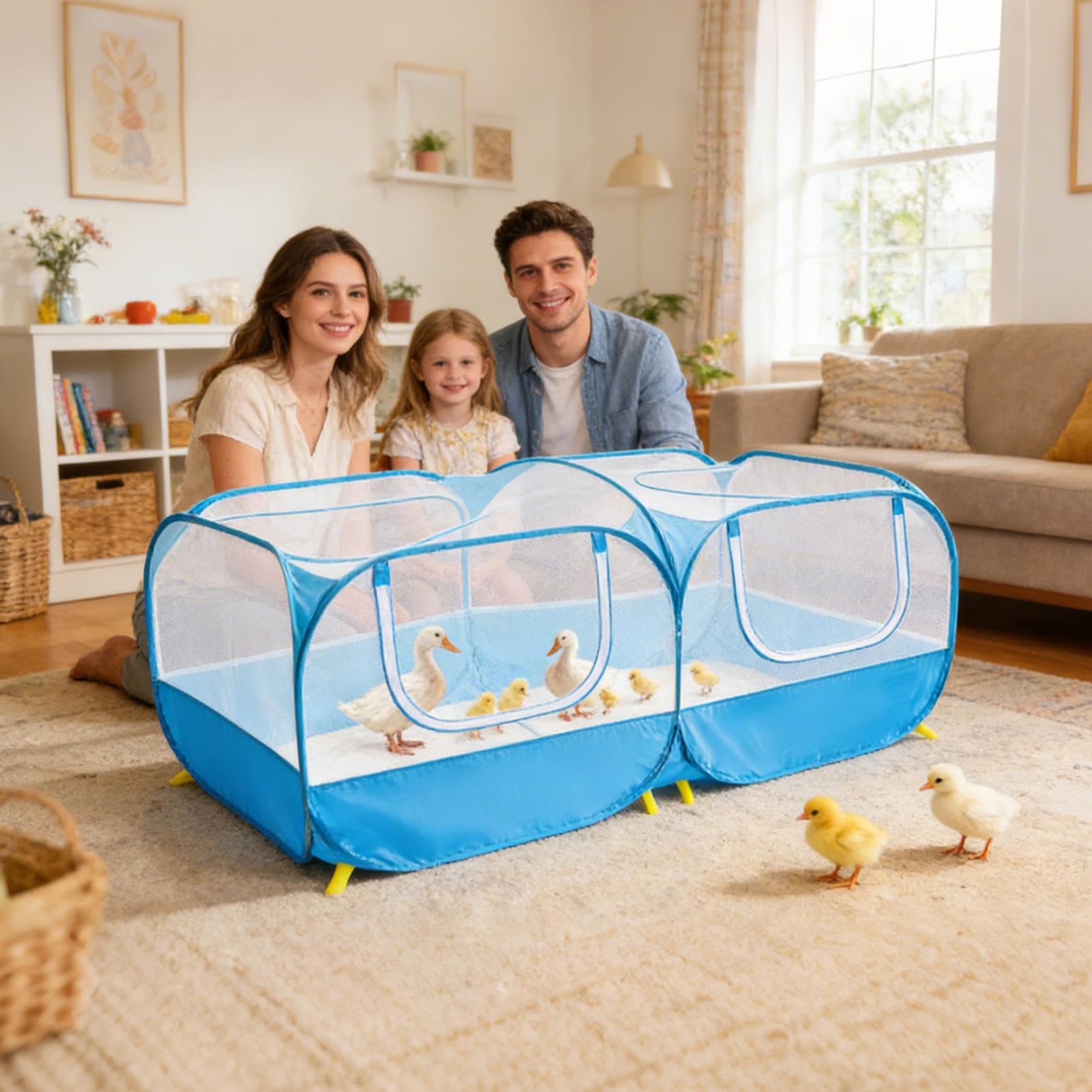 Indoor Kitten Enclosure - Reversible Sun Protection Pet Laufstall | Multifunktionales Katzengehege für Reisen, Spielen im Freien, Rasen, Garten, Boden, tragbarer sicherer Platz für Kätzchen und kleine