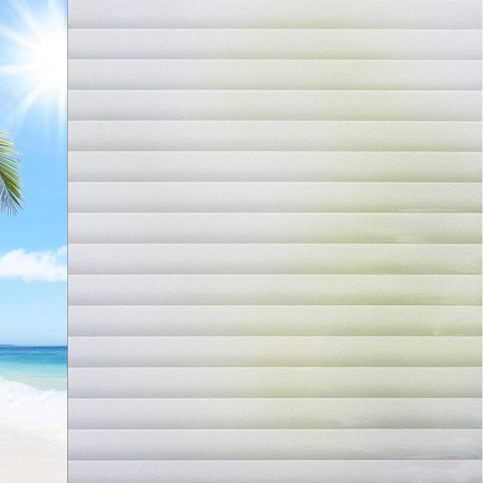 Window Privacy Film 75 x 500 cm(30 x 197inch) Opaque Anti UV Light Blocking Blackout Film Privacy Film Window Cover Blinds Film for Home, Stripe
