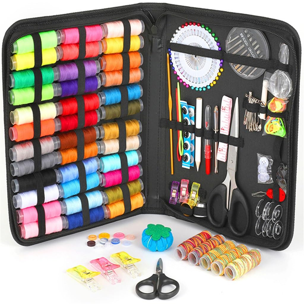 Kit de Costura de 41 Hilos, 206 Piezas, Bolsa de Tela Oxford, Bolsa de Almacenamiento portátil, Juego de Herramientas