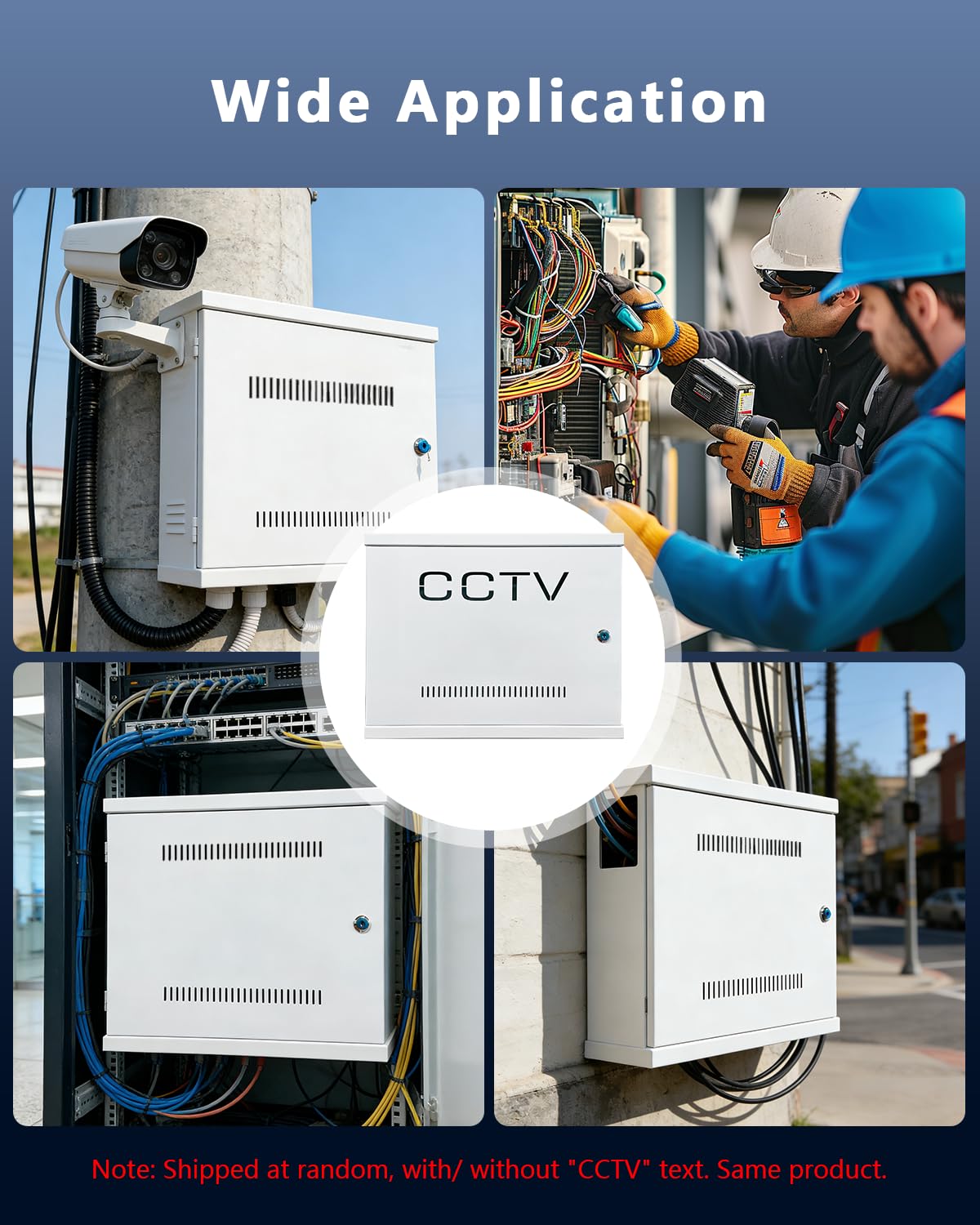 Caja de cierre resistente con cerradura para cableado de seguridad, carcasa de acero universal para DVR/NVR, cable CCTV y proyectos eléctricos, montaje en interiores y exteriores, gabinete de metal a