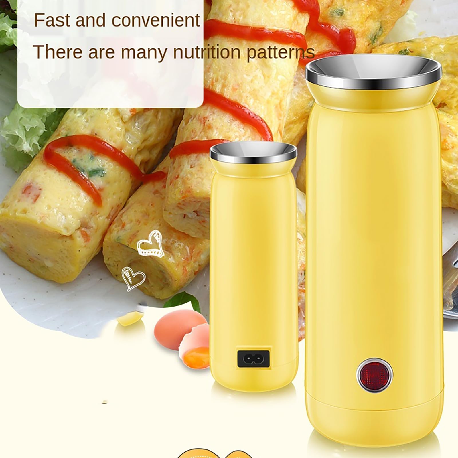Padella per Salsicce all'uovo, Macchina per Rotoli di Uova per la Colazione, Riscaldamento Surround 3D, Cavo di Alimentazione e Host Separati, Adatto per Colazione Fai da Te, Cucina Domestica