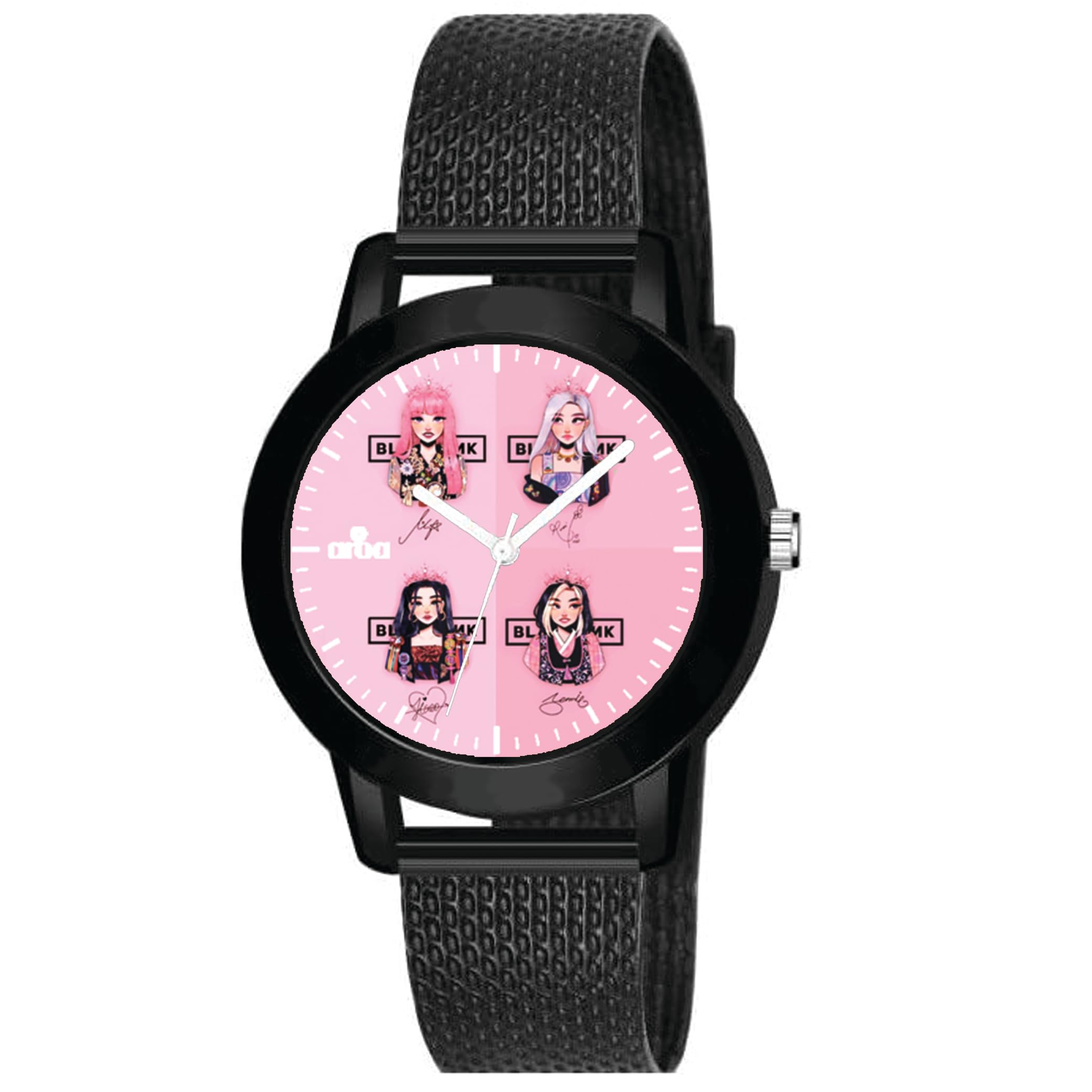AROA Watch for Ladies Womens with Blackpink Anime Girls with Four Shades Model :1027 in Black Metal Type Rubber Analog Watch Red Dial for Women Stylish Ladies Watch for Girls (B0CJVCXBYG) Amazon Price History, Amazon Price Tracker