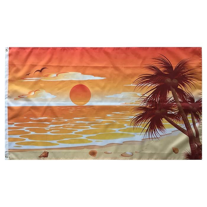Buy WOWFLAG Sea Beach Flag 3x5 FT, Sunset Sunrise Tropical Beach Ocean