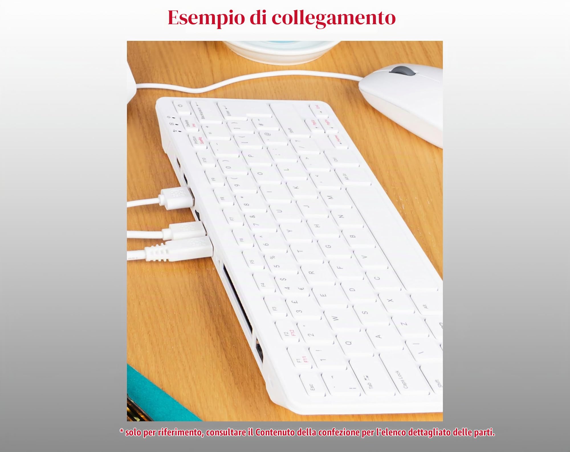 Kit base Pi 500 compatibile con Raspberry Pi 500, potente tastiera computer, stesso processore quad-core a 64 bit, supporto WiFi/Bluetooth, viene fornito con scheda micro SD ufficiale da 32 GB (6
