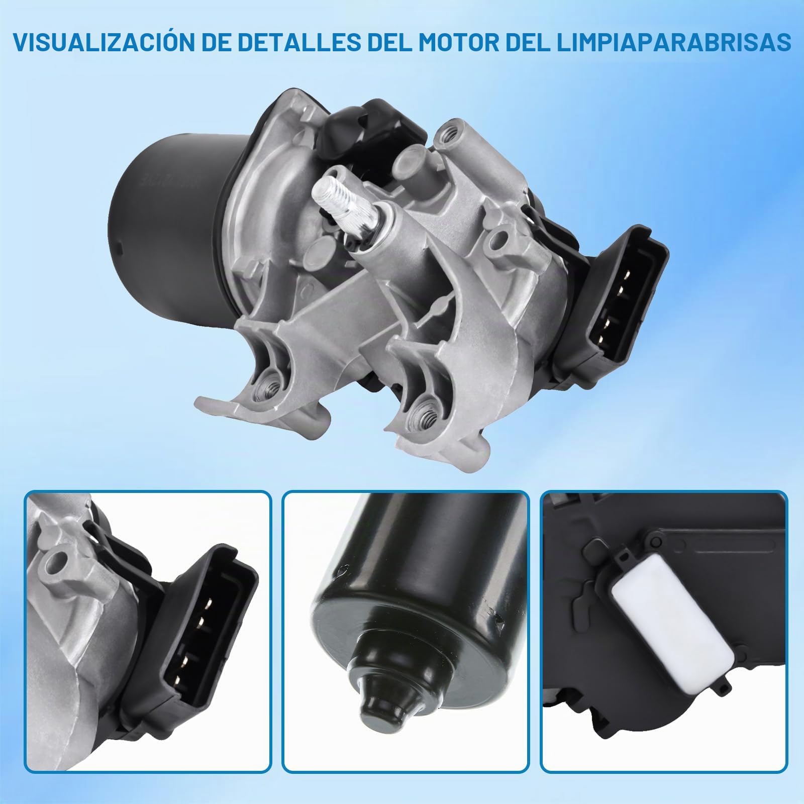 Motor de limpiaparabrisas delantero compatible con Clio III BR0/1 CR0/1 2005-2014 Grandtour 2008 - Van SB_ SR_ 2005 - Repuesto para 7701061590 53567502 8200268931 579738